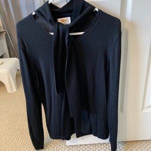 Talbots black sweater with tie L